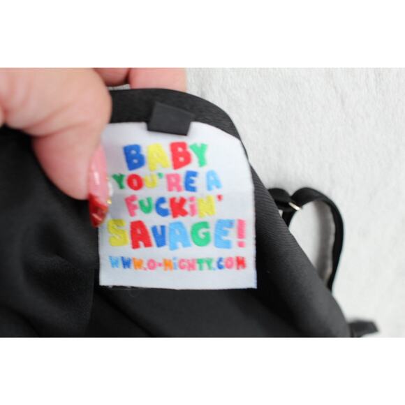 O Mighty Black Wrap Lingerie Babydoll Mini Dress Womens Size M Planets Solar - Picture 9 of 9